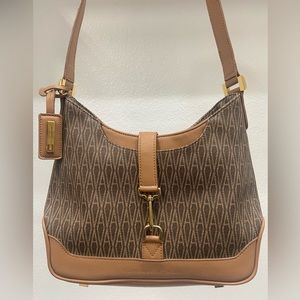 Adrienne Vittandi Signature Shoulder Bag With Gold Clasps -Like New